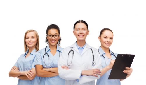 group of female healthcare staffs